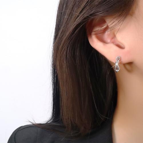 Latão Leverback Brinco, cobre, banhado, para mulher, cor de platina, 4x15mm, vendido por par