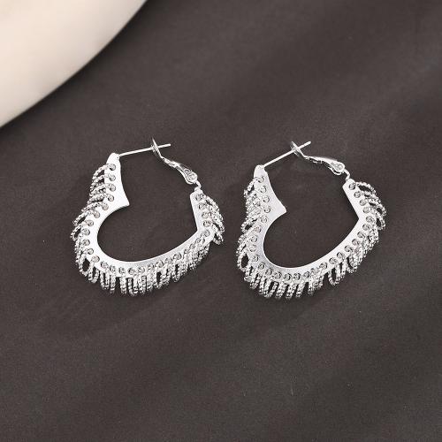 Brass Leverback Earring Heart plated for woman platinum color Sold By PC