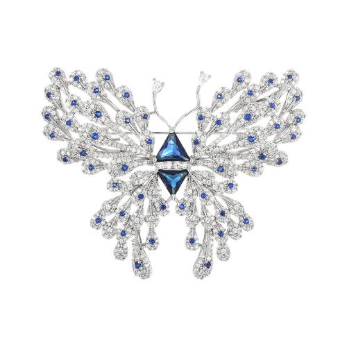 Fashion Brooch Jewelry Brass micro pave cubic zirconia & for woman silver color Sold By PC