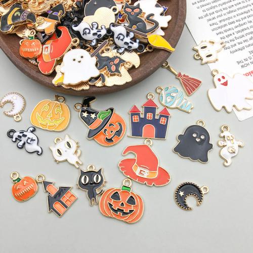 Zinc Alloy Enamel Pendants plated Halloween Design & random style & DIY Sold By Bag