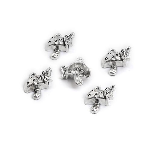 Zinc Alloy Pendants mushroom plated DIY Sold By Bag