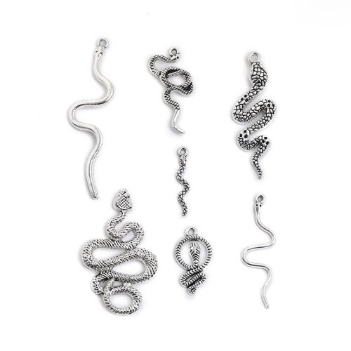 Zinc Alloy Animal Pendler, Snake, forgyldt, du kan DIY & forskellige stilarter for valg, flere farver til valg, 100pc'er/Bag, Solgt af Bag