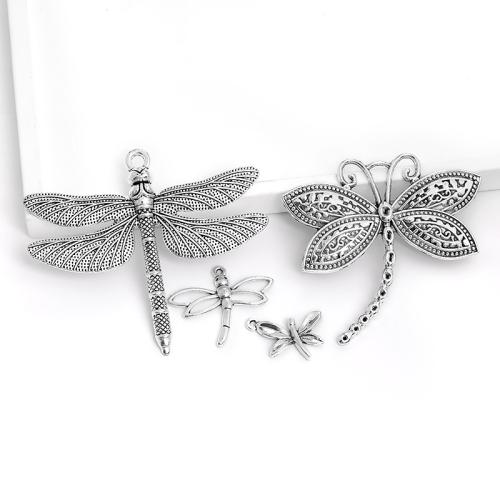 Zinc Alloy Animal Pendler, Dragonfly, forgyldt, du kan DIY & forskellige stilarter for valg, flere farver til valg, 100pc'er/Bag, Solgt af Bag