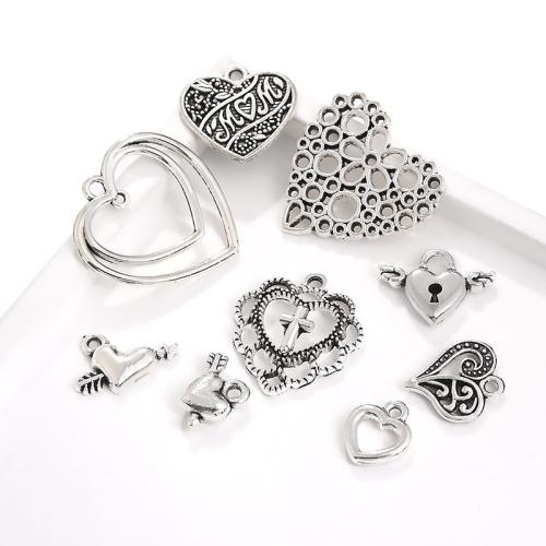 Zinc Alloy Heart Pendants plated DIY Sold By Bag