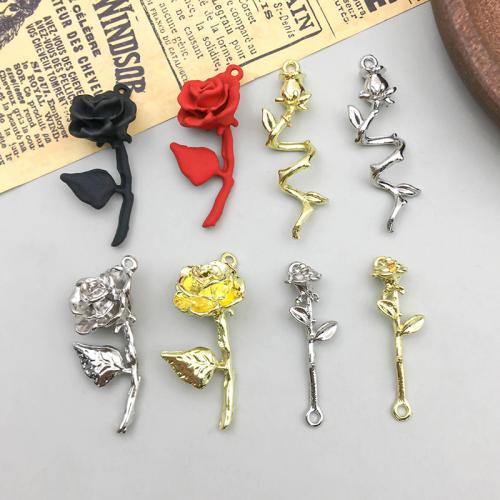 Zinc Alloy Flower Pendants Rose plated DIY 100/Bag Sold By Bag