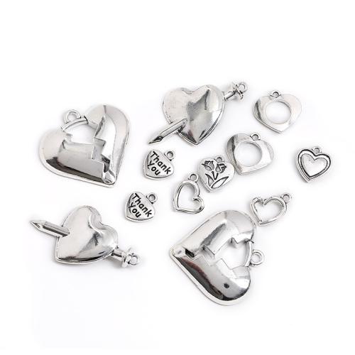 Pendentifs coeur en alliage de zinc, Placage, DIY & styles différents pour le choix, 100PC/sac, Vendu par sac