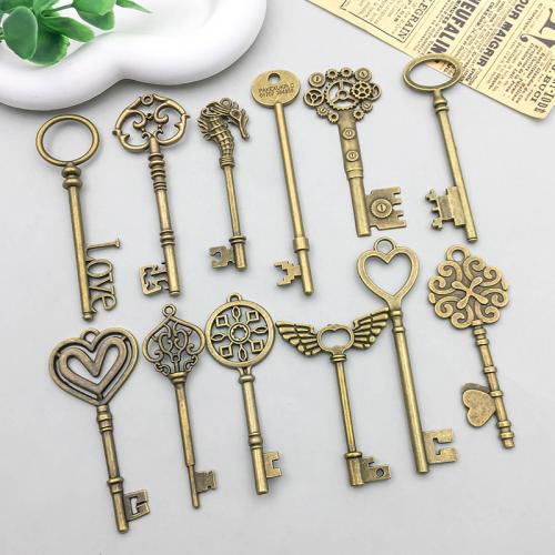 Zinc Alloy Key Pendants plated DIY Sold By Bag