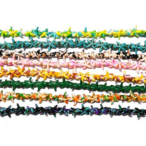 Grânulos de turquesas, Turquesa sintética, Estrela do mar, gradiente de cor & DIY, Mais cores pare escolha, 14mm, Aprox 36PCs/Strand, vendido por Strand