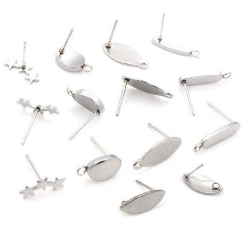 Stainless Steel Earring Stud Component 304 Stainless Steel DIY original color Approx Sold By Bag