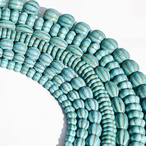 Χάντρες Turquoise, Συνθετικό Τυρκουάζ, DIY & διαφορετικό μέγεθος για την επιλογή, μπλε, Sold Με Strand