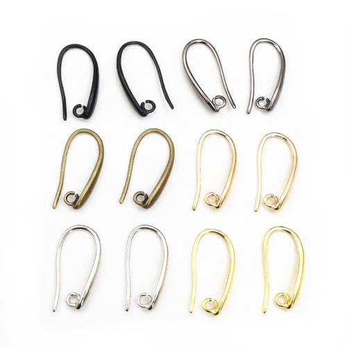 Brass Hook Earwire, Mesing, pozlaćen, možete DIY, više boja za izbor, nikal, olovo i kadmij besplatno, 20x11mm, Približno 100računala/Torba, Prodano By Torba