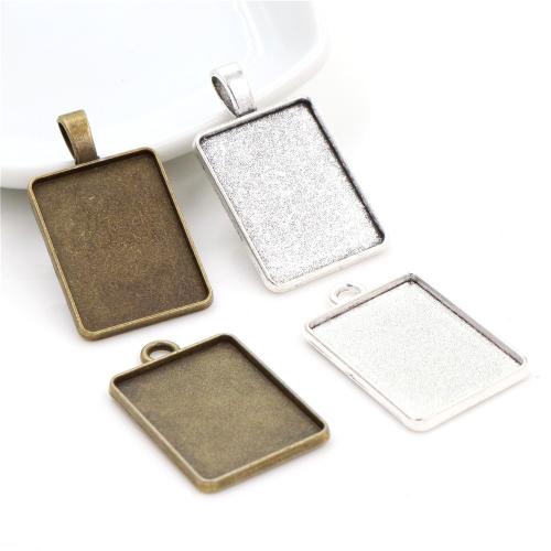 Zinc Alloy Pendant Cabochon Setting Rectangle plated DIY nickel lead & cadmium free inner x25mm Approx Sold By Bag