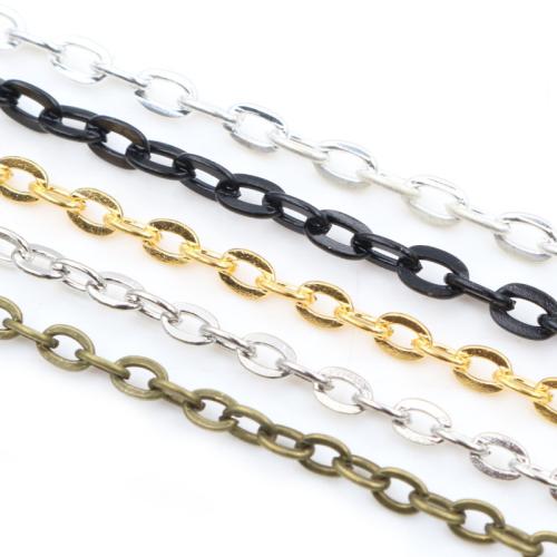 Iron Ékszer Chain, Vas, galvanizált, DIY & különböző méretű a választás, több színt a választás, nikkel, ólom és kadmium mentes, Kb 100m/Bag, Által értékesített Bag