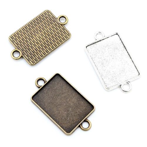 Zinc Alloy Connector Setting Rectangle plated DIY & 1/1 loop nickel lead & cadmium free inner x25mm Approx Sold By Bag