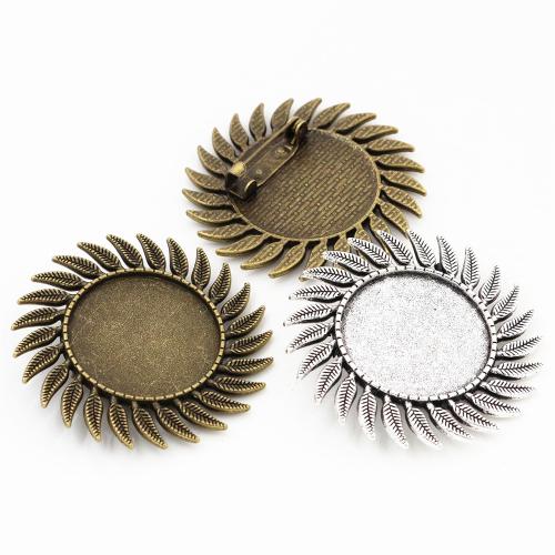 Zinc Alloy Broche Finde, Flower, forgyldt, du kan DIY, flere farver til valg, nikkel, bly & cadmium fri, inner diameter:25mm, Ca. 100pc'er/Bag, Solgt af Bag