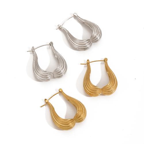 Stainless Steel Lever Terug Earring, 304 roestvrij staal, mode sieraden & voor vrouw, meer kleuren voor de keuze, 26x31.70mm, Verkocht door pair