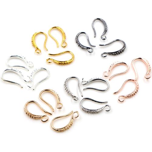 Messing Ohrhaken, plattiert, DIY, keine, frei von Nickel, Blei & Kadmium, 17x10mm, ca. 100PCs/Tasche, verkauft von Tasche