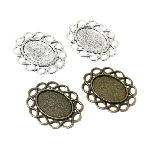 Cink ötvözet medál Cabochon beállítás, galvanizált, DIY, több színt a választás, nikkel, ólom és kadmium mentes, inner diameter:13x18mm, Kb 100PC-k/Bag, Által értékesített Bag