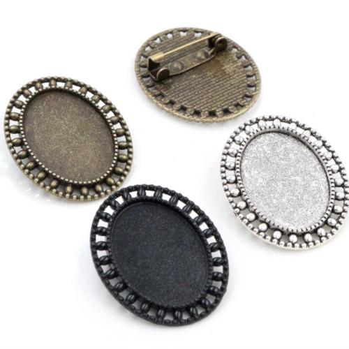 Zinc Alloy Broche Finde, forgyldt, du kan DIY, flere farver til valg, nikkel, bly & cadmium fri, inner diameter:18x25mm, Ca. 100pc'er/Bag, Solgt af Bag