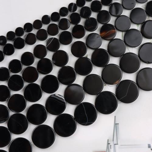 Perles Agates Noires naturelles, agate noire, DIY & normes différentes pour le choix, noire, Vendu par brin