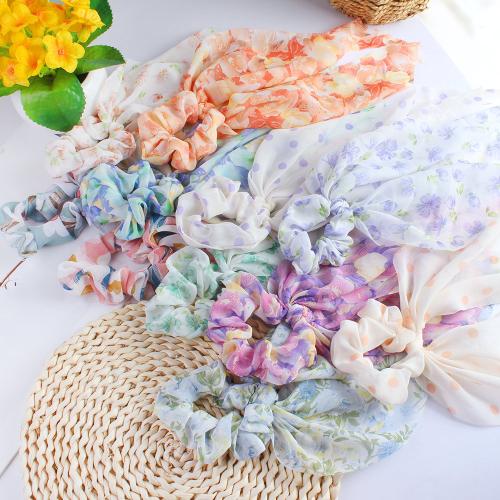 Hair Scrunchies Chiffon with Rubber Band handmade & for woman Sold By PC