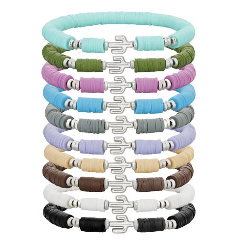 Fashion Bracelet & Bangle Jewelry Polymer Clay with Elastic Thread handmade fashion jewelry & for woman Sold By PC