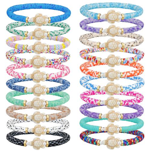 Pulseras de Moda, Arcilla polimero, con Hilo elástico & Acrílico, hecho a mano, Joyería & para mujer, más colores para la opción, Vendido por UD