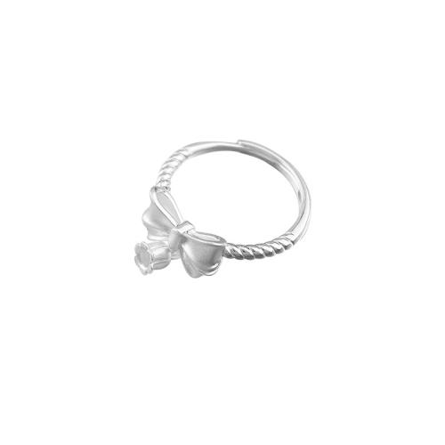 Mässing Finger Ring, Bowknot, plated, för kvinna, platina färg, Säljs av PC