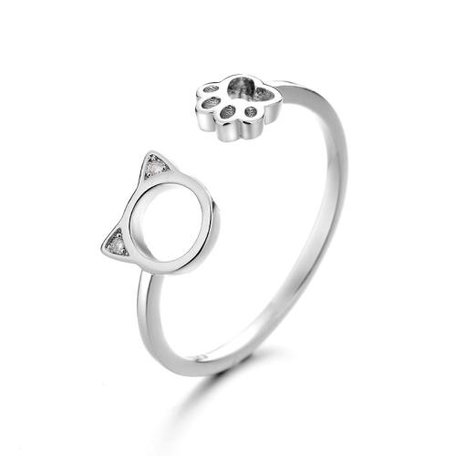 Cubi Circonia Micro Pave anello in ottone, placcato, Micro spianare cubic zirconia & per la donna, color platino, Venduto da PC