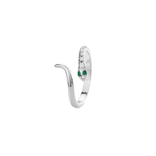 Kubisk Circonia Micro bane messing Ring, Snake, forgyldt, Micro Pave cubic zirconia & for kvinde, flere farver til valg, Solgt af PC