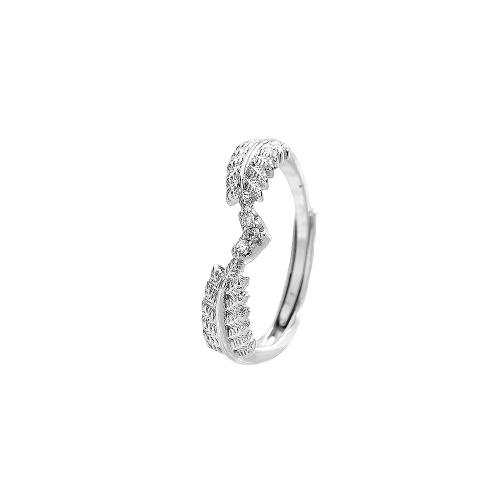 Kubieke Circonia Micro Pave Brass Ring, Messing, plated, micro pave zirconia & voor vrouw, platina kleur, Verkocht door PC