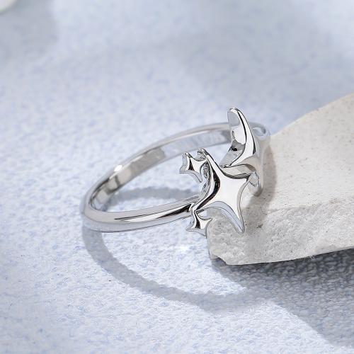 Mässing Finger Ring, plated, för kvinna, platina färg, Säljs av PC