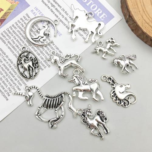 Zinc Alloy Pendants Unicorn plated DIY Sold By Bag