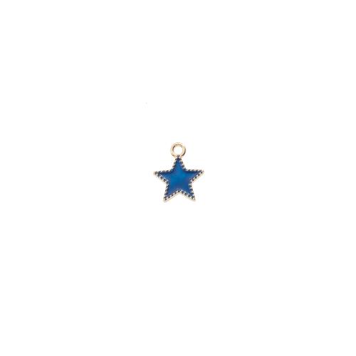 Zinc Alloy Enamel Pendants Star antique silver color plated DIY Sold By PC