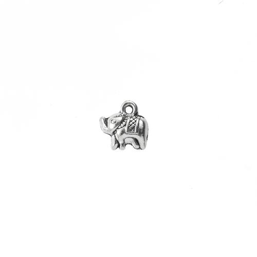 Zinc Alloy Animal Pendler, Elephant, antik sølv farve forgyldt, du kan DIY, 11x5x12mm, 1000/G, Solgt af G