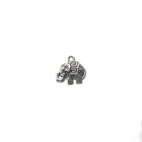 Zinc Alloy Animal Pendler, Elephant, antik sølv farve forgyldt, du kan DIY, 17x8x16mm, 1000/G, Solgt af G