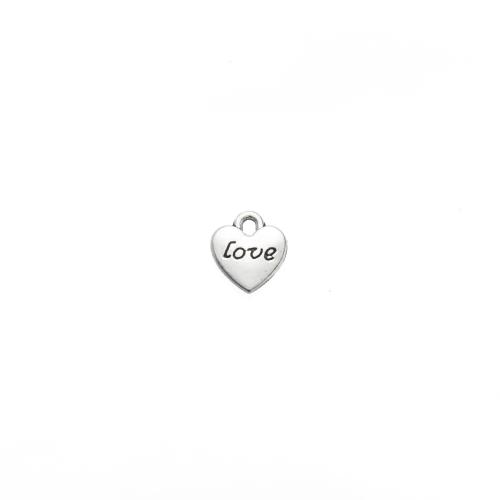 Zinc Alloy Heart Pendler, antik sølv farve forgyldt, du kan DIY, 11x7x16mm, 1000/G, Solgt af G