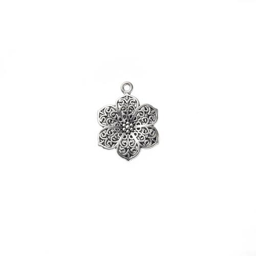 Zinklegierung Blume Anhänger, antik silberfarben plattiert, DIY, 24x3x31mm, 1000/G, verkauft von G