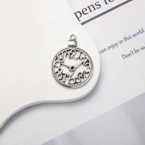 Zinc Alloy Pendants Clock antique silver color plated DIY 1000/G Sold By G