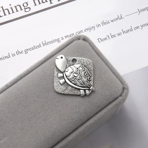 Zinc Alloy Animal Pendler, Turtle, antik sølv farve forgyldt, du kan DIY, 26x3x26mm, 1000/G, Solgt af G