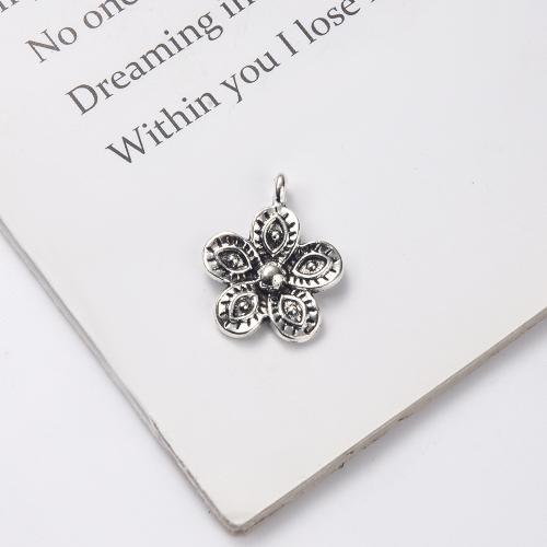 Zinc Alloy Flower Pendler, antik sølv farve forgyldt, du kan DIY, 18x5x22mm, 1000/G, Solgt af G