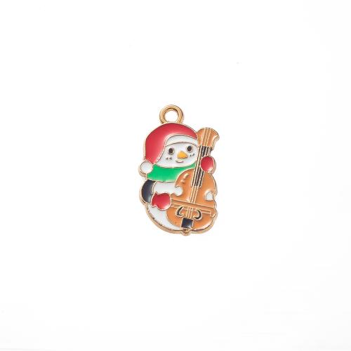 Zinc Alloy Enamel Pendants Snowman antique silver color plated DIY Sold By PC