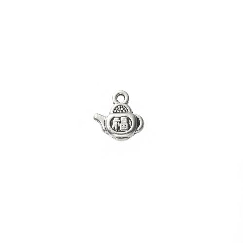 Zinc Alloy Pendler, Teapot, antik sølv farve forgyldt, du kan DIY, 13x4x14mm, 1000/G, Solgt af G