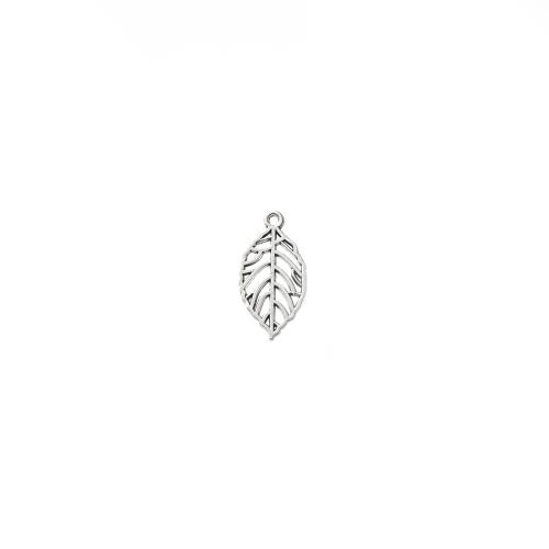 Zinc Alloy Leaf Vedhæng, antik sølv farve forgyldt, du kan DIY, 14x2x28mm, 1000/G, Solgt af G