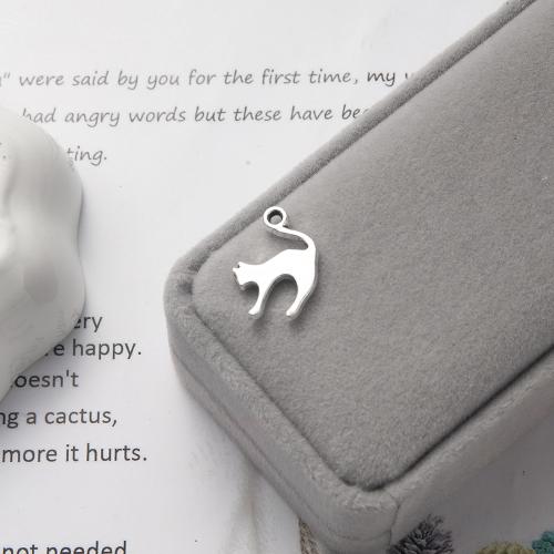 Zinc Alloy Animal Pendler, Cat, forgyldt, du kan DIY, 14x2x19mm, 1000/G, Solgt af G