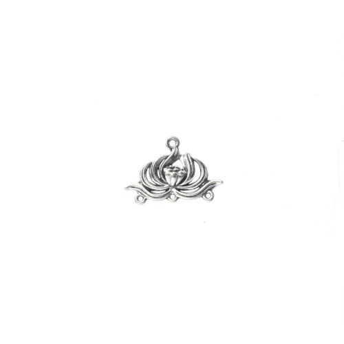 Flower Zinc Alloy Connector Lotus antique silver color plated DIY & 1/1 loop 1000/G Sold By G