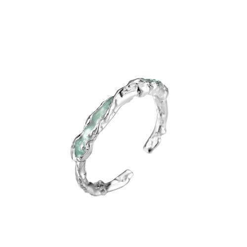 925 sterling zilver Manchet Finger Ring, voor vrouw & glazuur, meer kleuren voor de keuze, Maat:6-8, Verkocht door PC