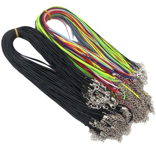 Κολιέ Fashion Cord, Κορεάτικα + Κορέα, με Σίδερο, DIY, περισσότερα χρώματα για την επιλογή, 1.50mm, Περίπου 100PCs/τσάντα, Sold Με τσάντα