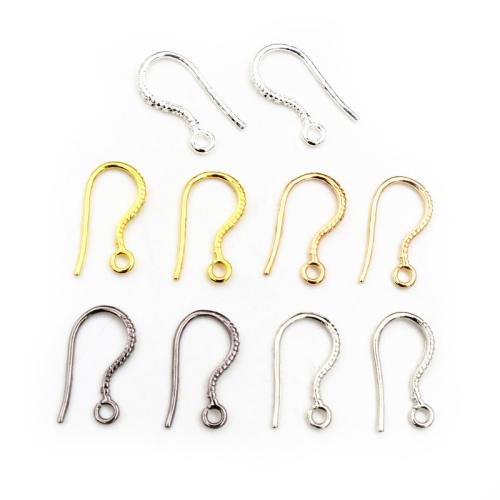 Brass Hook Earwire, Mesing, pozlaćen, možete DIY, više boja za izbor, nikal, olovo i kadmij besplatno, 17x8mm, Približno 100računala/Torba, Prodano By Torba