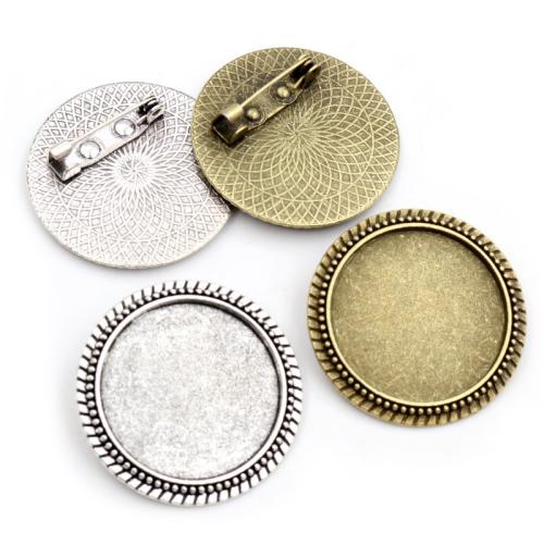 Zinc Alloy Broche Finde, forgyldt, du kan DIY, flere farver til valg, nikkel, bly & cadmium fri, Inner diameter:25mm, Ca. 100pc'er/Bag, Solgt af Bag